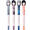 Nouveau kawaii 4pcs / lot 0,5 mm Matryona Doll Gel Pen Black Ink Gelpen mignon pour les fournitures scolaires Stationary Pens papeterie